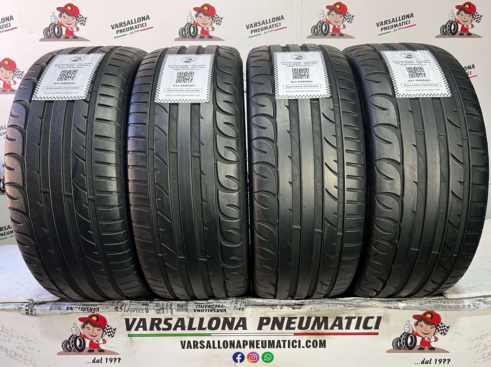 N.4 Pneumatici - 215/45R17 91W XL RIKEN - UHP Ultra Hight Perfermance