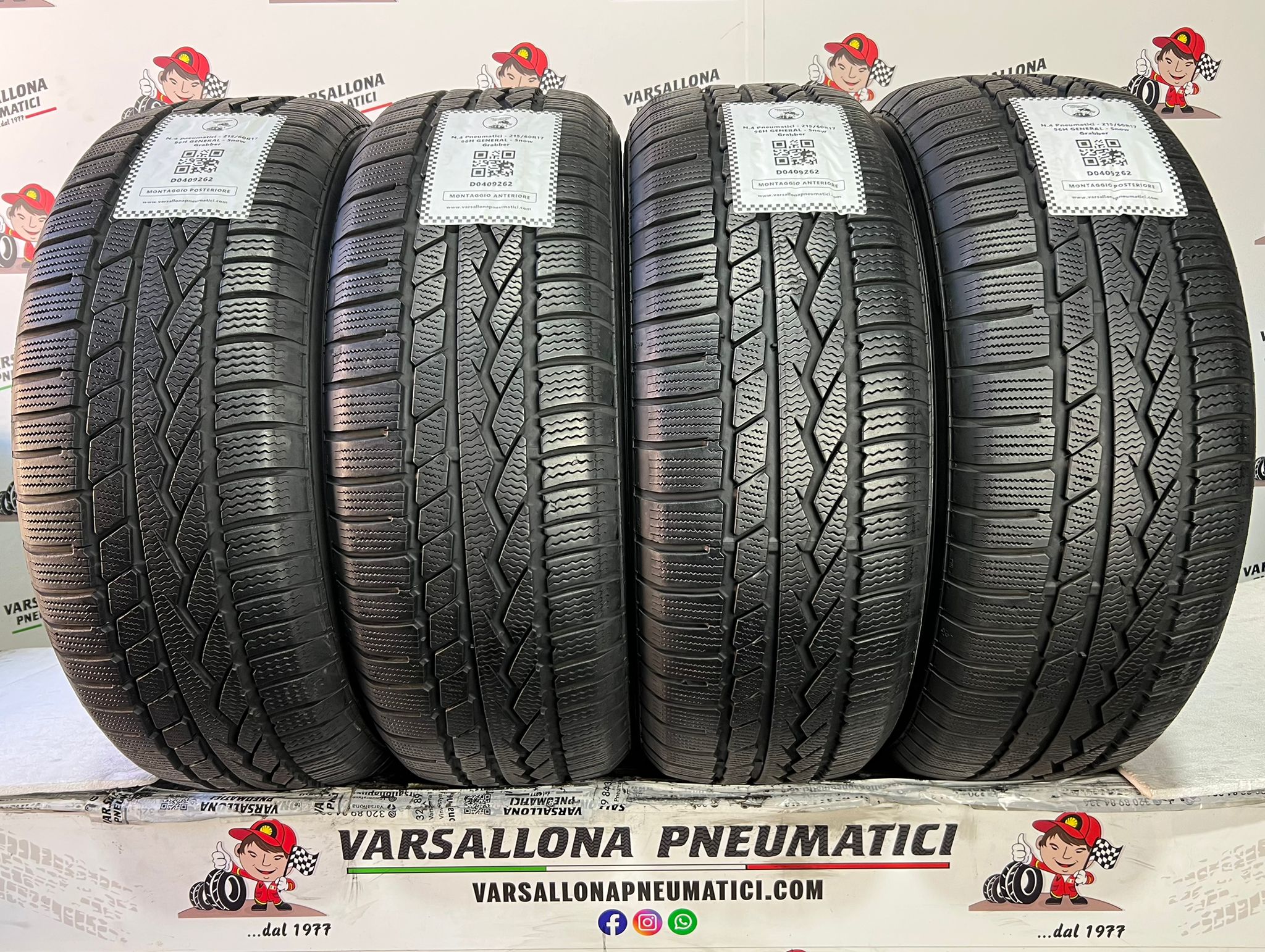 N.4 Pneumatici - 215/60R17 96H GENERAL - Snow Grabber
