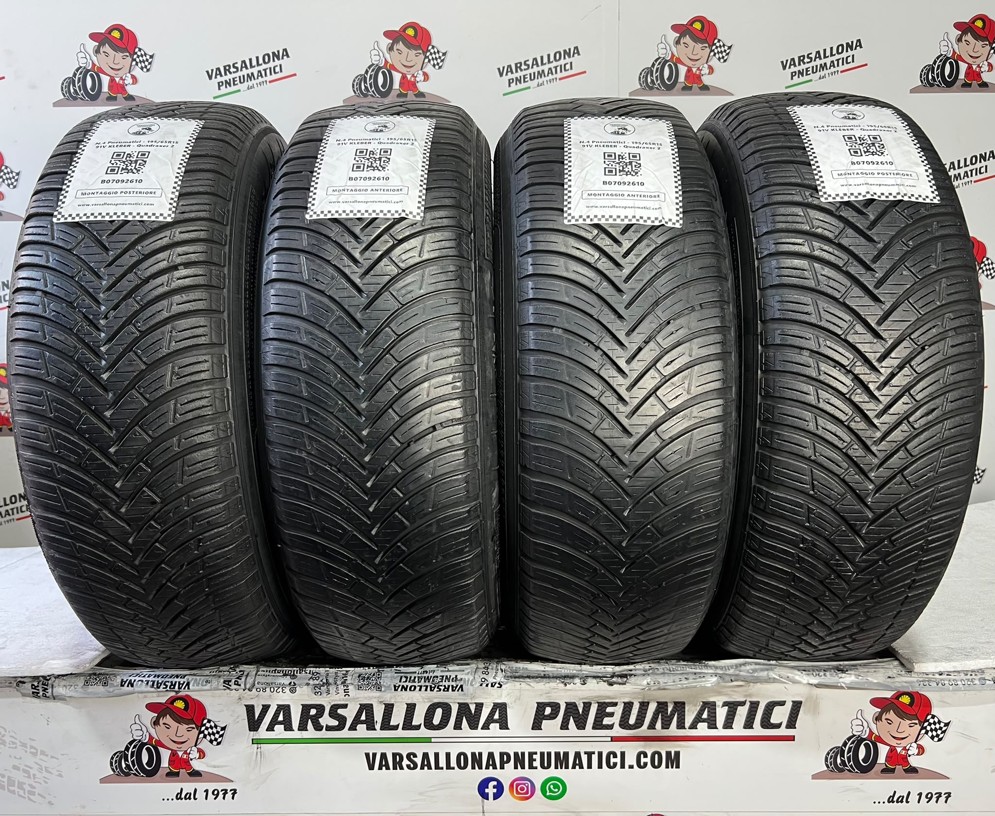 N.4 Pneumatici - 195/65R15 91V KLEBER - Quadraxer 2