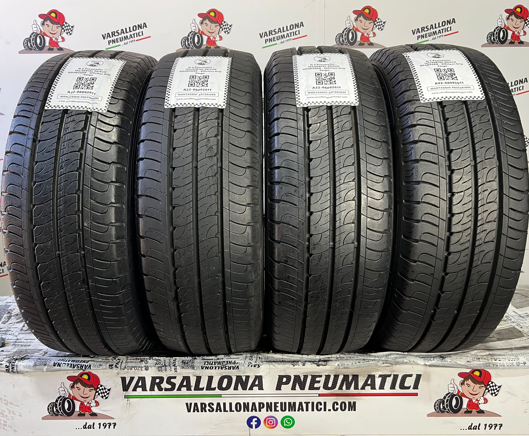 N.4 Pneumatici - 195/60R16C 99/97H GOODYEAR - Efficient Grip Cargo