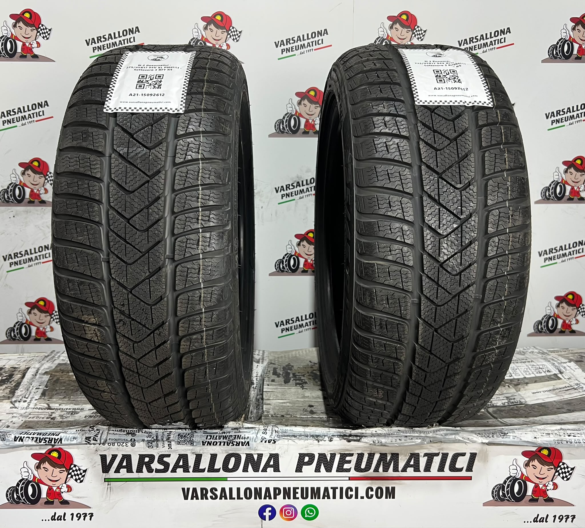 N.2 Pneumatici - 225/45R17 94V XL PIRELLI - Sottozero 3 Winter RFT