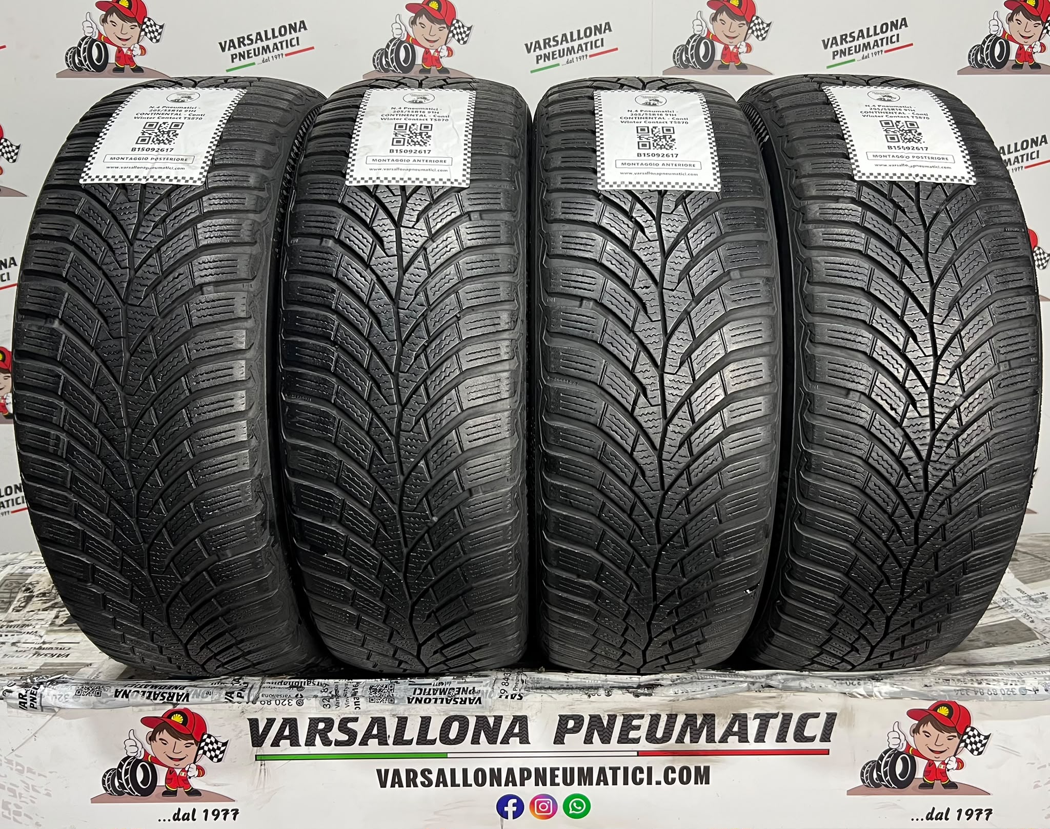 N.4 Pneumatici - 205/55R16 91H CONTINENTAL - Conti Winter Contact TS870