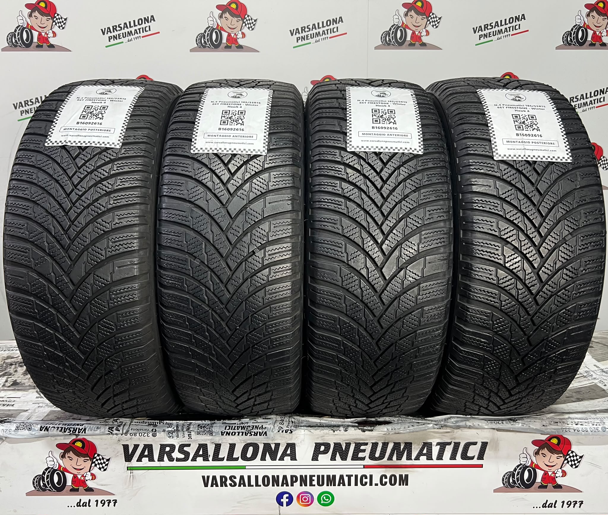 N.4 Pneumatici 185/55R15 86T XL FIRESTONE - Winter Hawk 4