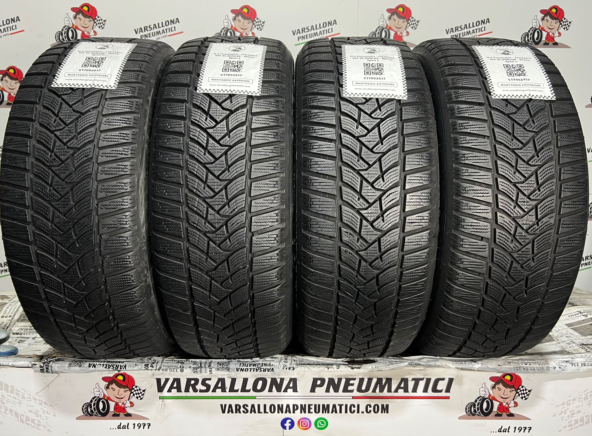 N.4 Pneumatici - 215/55R17 98V XL DUNLOP - Winter Sport 5