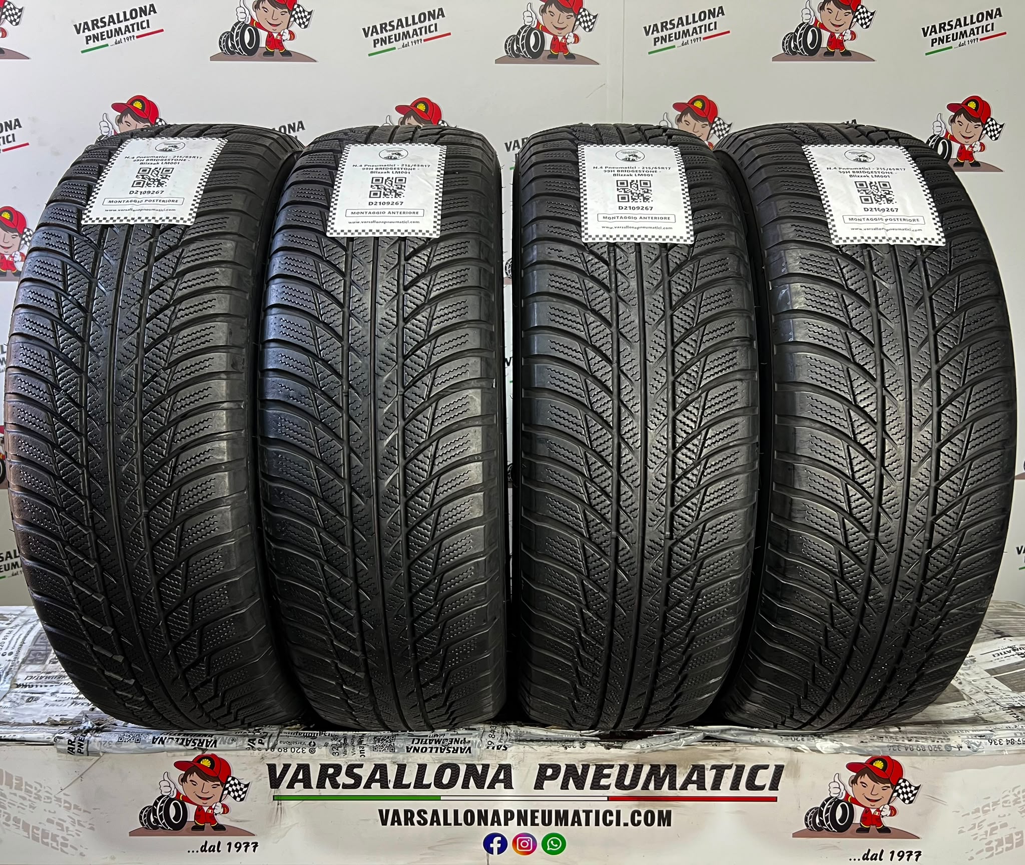 N.4 Pneumatici - 215/65R17 99H BRIDGESTONE - Blizzak LM001 B Seal