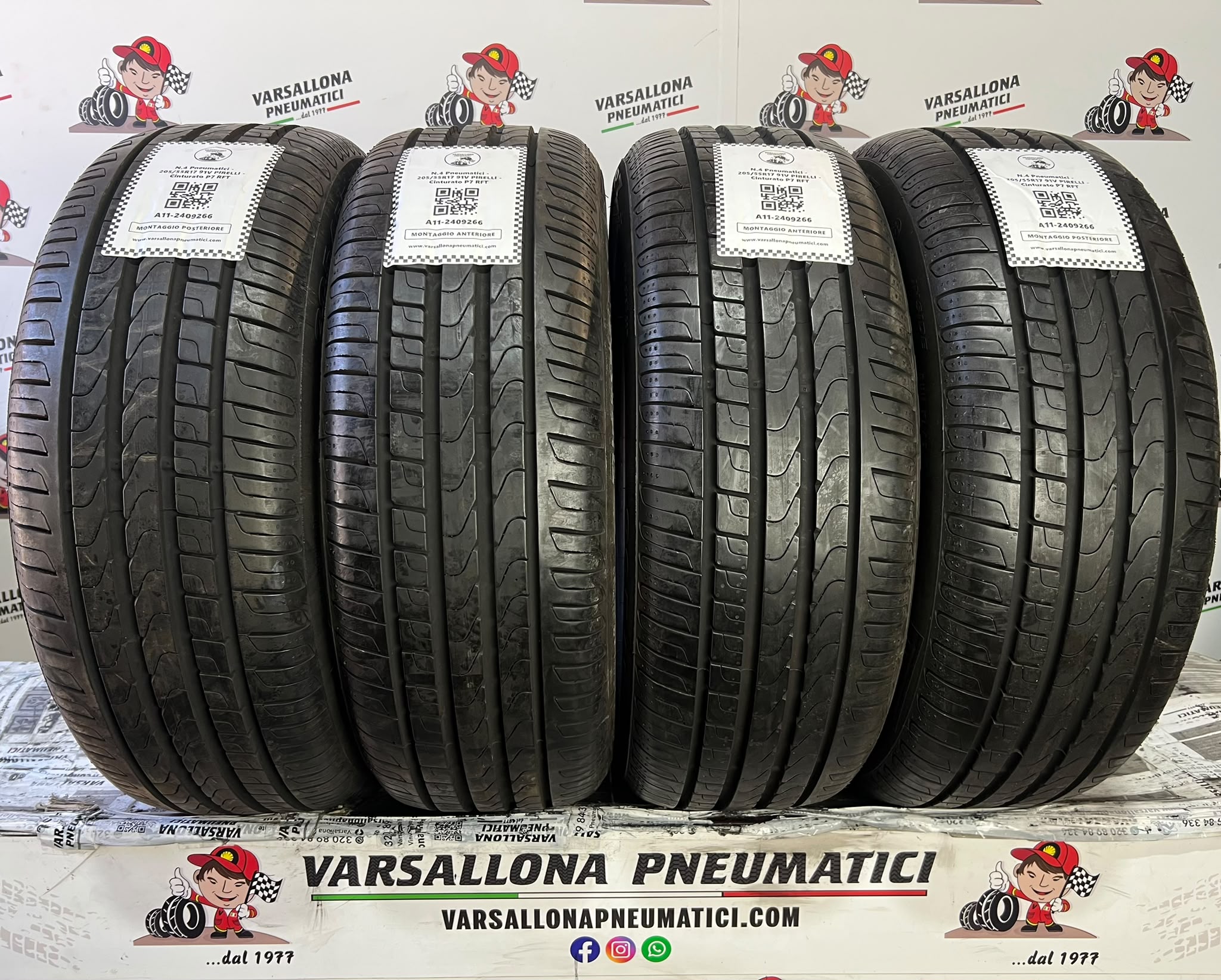 N.4 Pneumatici - 205/55R17 91V PIRELLI - Cinturato P7 RFT