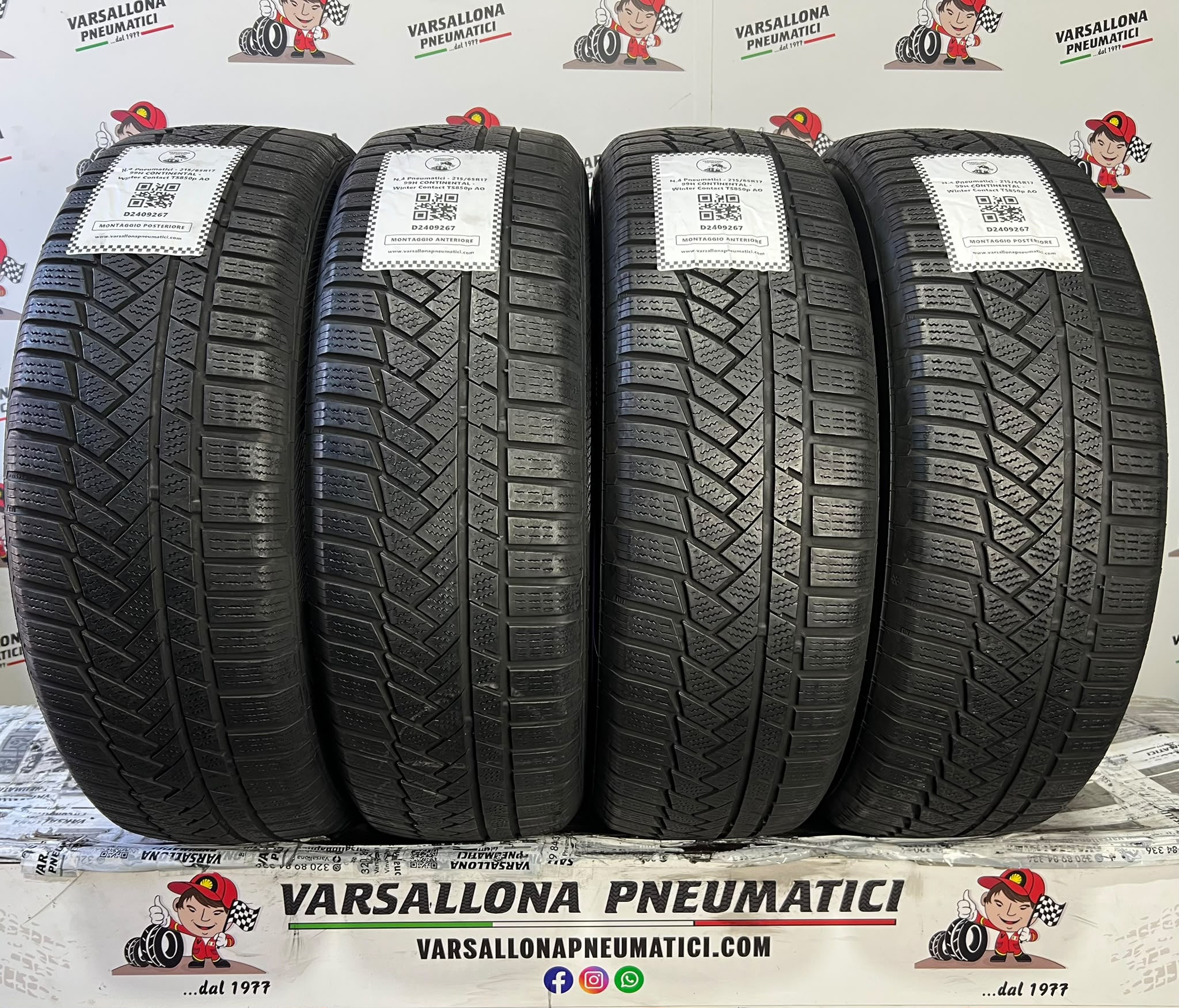 N.4 Pneumatici - 215/65R17 99H CONTINENTAL - Winter Contact TS850p AO
