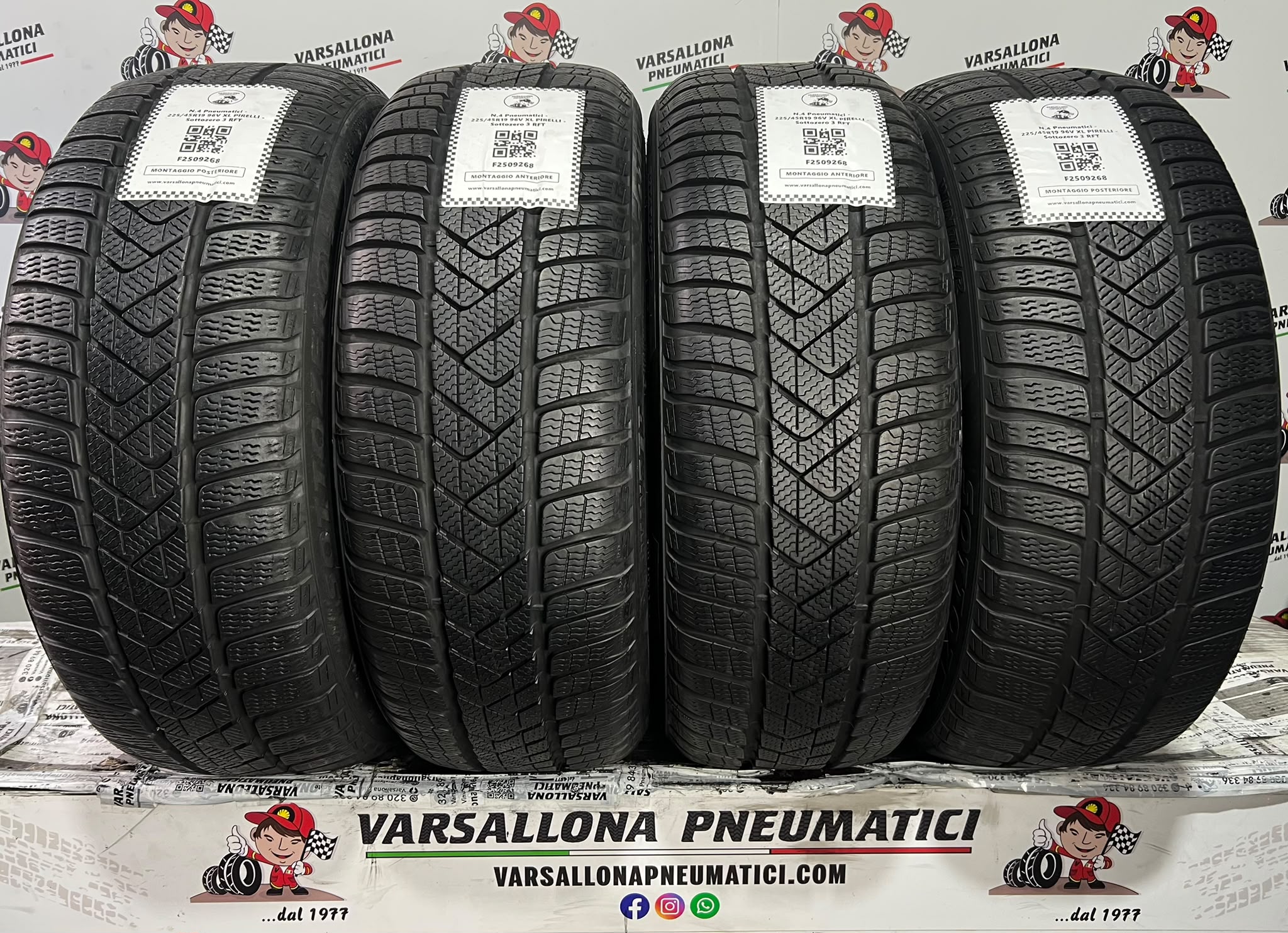 N.4 Pneumatici - 225/45R19 96V XL PIRELLI - Sottozero 3 Winter RFT