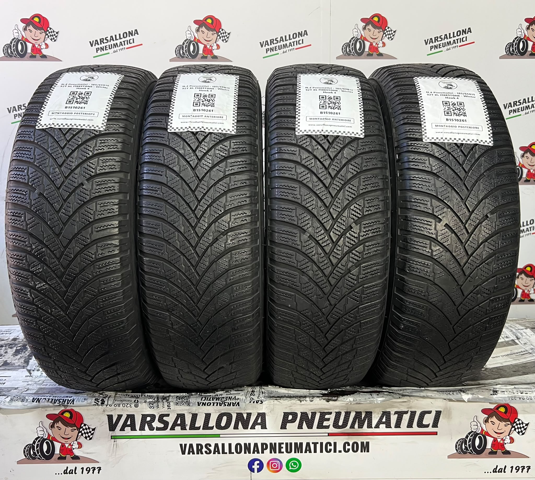 N.4 Pneumatici - 185/65R15 92T XL FIRESTONE - Winter Hawk 4